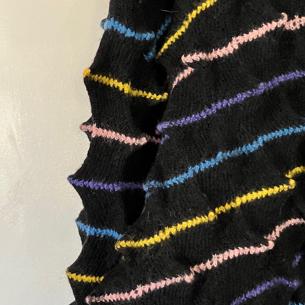 Arty & Unique Spiky Stripy Colorful Crew Neck Sweater Pretty Snake Brand size XL - Picture 3 of 6